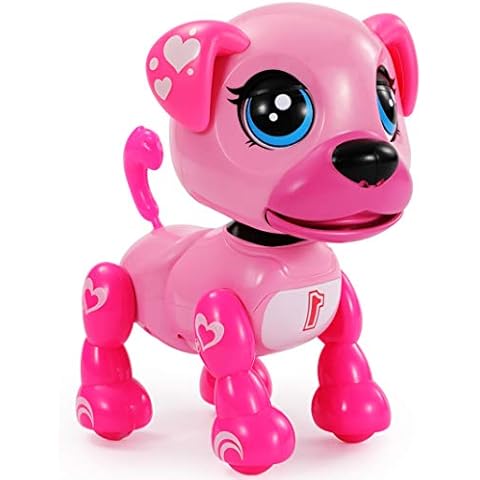 TEMI Smart Interactive Robot Puppy - Responds to Touch, Walking, Singing, Telling Stories, Repeat What You Said, Making Conversation, Electronic Pet Dog Toy for Kids 3+ USB Charger Included (PINK) Cover
