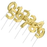 MUELODSIC 10 Stück Teiliges Geburtstag Zahlenkerzen Gold Kreative Diamantgeschliffene Numerale...