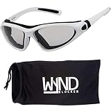WYND Blocker Vert - Occhiali da sole avvolgenti per moto e sport all'aria aperta (lenti bianco/trasparente)