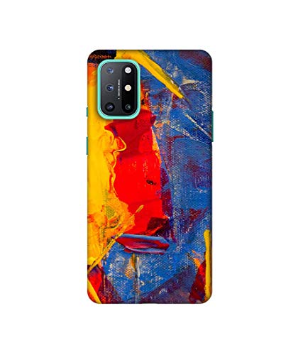 Image of Amazon Brand - Solimo Designer Yellow and Dark Blue Canvas 3D Printed Hard Back Case Mobile Cover for OnePlus 8T