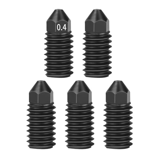 IdeaFormer 5pcs 0.4 mm Hotend Steel A1/A1 Mini Nozzle for Bambulab A1/A1 Mini printer, Hardened Extruder Hardened Steel 