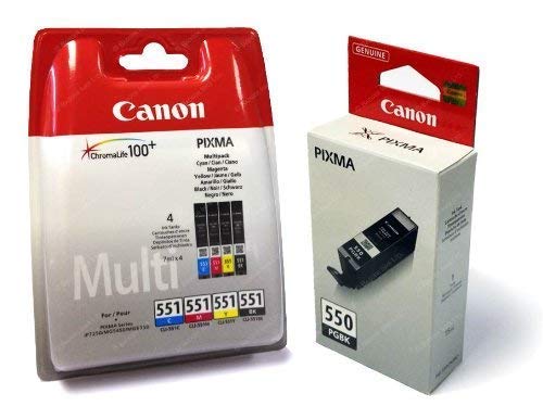 Cartouches d'encre d'origine Canon PGI-550 CLI-551 pour dossier scolaire