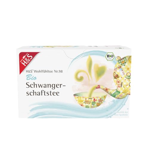 H&S Wohlfühltee Nr. 98 – Bio Schwangerschaftstee, 20 Beutel à 1,5 g: Beruhigender Kräuter- & Früchtetee für die Schwangerschaft mit Melisse, Kamille, Pfefferminze, Apfel, Hagebutte, Karotte, Sanddorn