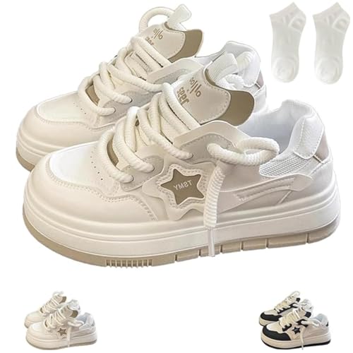 Scarpe Stella Scarpe da Ginnastica Femminile a Piedi,Belle Confortevoli Scarpe con Spessa,Scarpe Sportive con Spessa