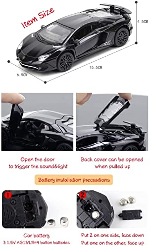 Image of 1:32 Scale Lamborghini LP750 Toy Car | Metal Pullback Diecast Car for Kids with Openable Doors, Sound, Light Effects Toy for Car Enthusiasts (Color As Per Available),yellow