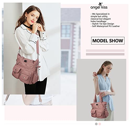 Image of Angelkiss Purses Handbags for Women PU Tote Satchel Bags for Women Pockets Shoulder Bags | PU