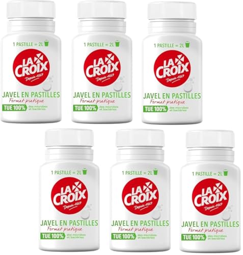 Javel en pastilles La Croix lot de 6 boîtes de 40 tablettes blanchissantes