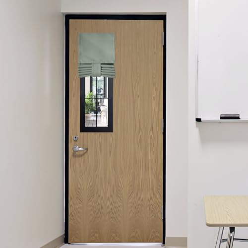 Image of RYB HOME Door Curtain for Classroom Small Window, Privacy Protect Drapes, 8 Inches Wide Room Darkending Curtains 36 Inches Long Blocks Views, Sage Green, 1 Panel