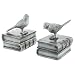 MyGift Decorative Birds & Books Design Vintage White Ceramic Bookshelf Bookends/Paper Weights, 1 Pair Home