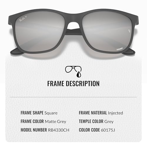 Ray-Ban RB4330CH CHROMANCE Square Shaped Sunglasses for Men & Women with Official RAYBAN Eyewear Kit3