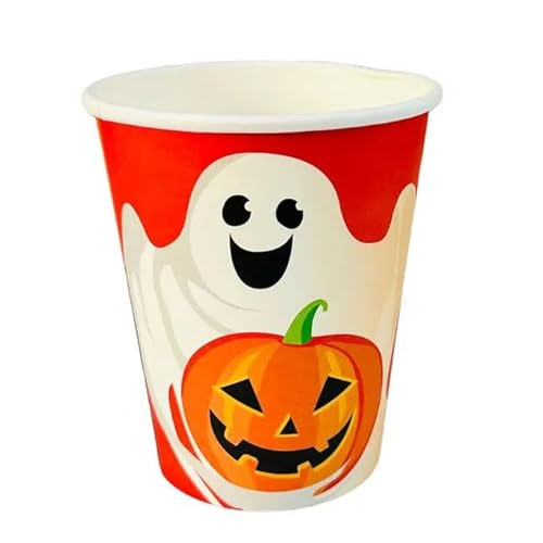 Copos de festa de Halloween com abóbora sorridente 230 g, 10 unidades