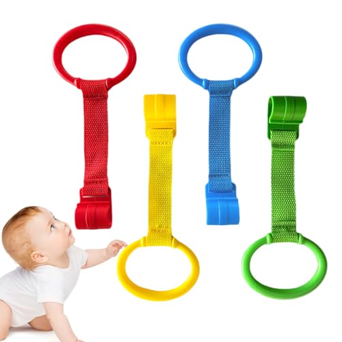 Anillos para jugar: manijas de agarre colgantes, accesorio de entrenamiento para parques, asideros cómodos, ayuda de soporte | Diseñado para la práctica de pie en el parque infantil de la cuna