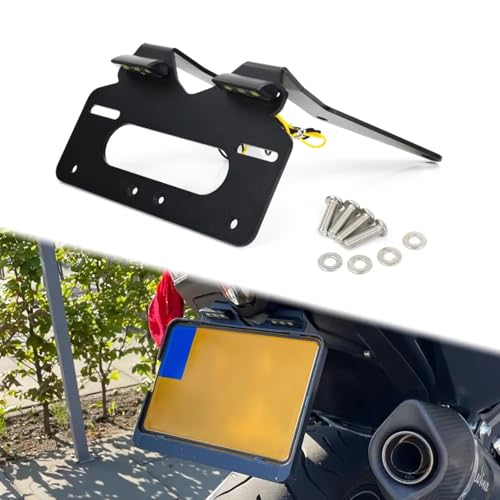 Support plaque immatriculation TMAX 530 central pour remplacer la bavette encombrante