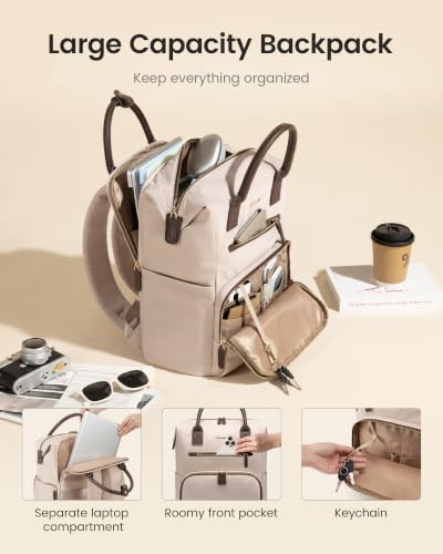 Image of LOVEVOOK Laptop Backpack for Women with XL Cup Pocket, Work Travel College