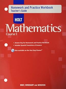 Paperback Holt Mathematics: Teacher Homework Practice Workbook Course 1 Book