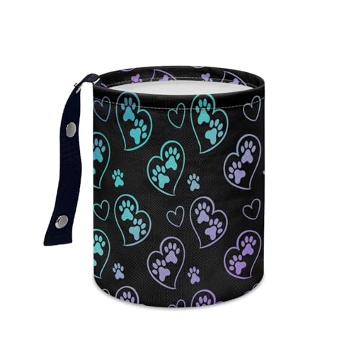 Image of Dog Paw Car Trash Can Seat for Car Front Seat, Back Seat, Floor, Headrest, Rubbish Bin Car Accessories Interior Universal Cute Collapsible Trash Can Easy to Clean
