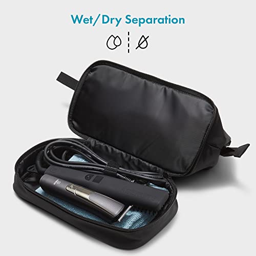 Aberlite Traveler Toiletry Bag for Men - Water Resistant Traveling Dopp Kit - Dry & Wet Separation Bathroom Bag - Hanging Shaving Bag (Black Camo) (Medium Size - 5.3 Liters)3