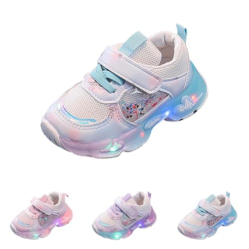 Betadog Girls Glitter Sneakers Lightweight Kids Tennis Shoes Kids Athletic Shoes Youth Girls Slip-On Athletic Sneakers (Blue-8, 12)