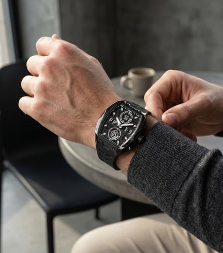 Image of V2A Impact-KUBIX 5410 Analog-Digital Watch for Men | Trendy Tonneau Shape | Bold Fashion Performance Watch with 3 Time Zones, Countdown, 50M Water Resistance, Alarm & Stopwatch