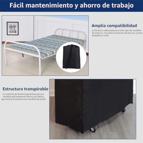 Funda de cama plegable y protector de muebles de patio contra el polvo y suciedad exterior 4