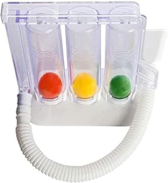 PURETA 3 Chamber Spirometer | Deep Breathing Lungs Exerciser | Breath Exercise Measurement System (Multicolour/Pack of 1)