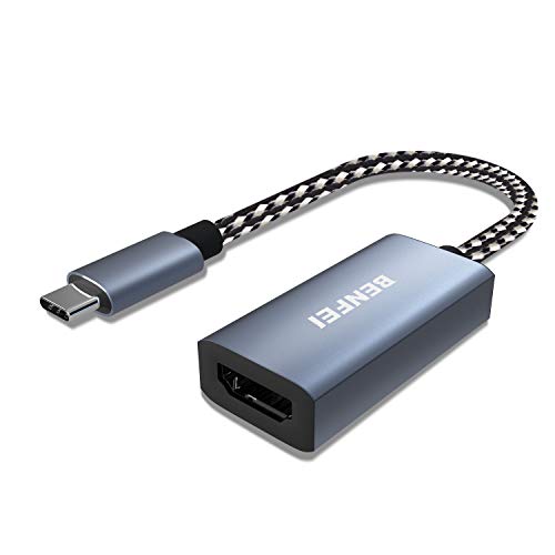 Adaptador USB C a HDMI 4K, Adaptador BENFEI Thunderbolt 3 a HDMI Compatible con MacBook Pro 2019/2018/2017, Samsung Galaxy S10 / S9 y más [Carcasa de Aluminio y Cable de Nailon]