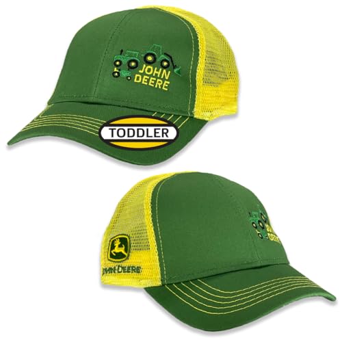 John Deere Embroidered 3 Tractors Toddler Mesh Back Hat, Jd Green2