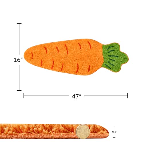Tapete corredor naranja de microfibra 16 x 47 in miniatura 2