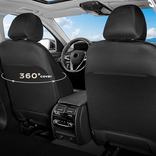 Image of FLORICH Front Car Seat Covers, Breathable Automotive Seat Cover, Universal Seat Covers Car Interior Protectors Cushion for Most Cars&SUV-Black