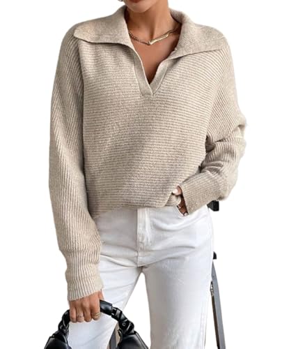 Sweater for Women Solid Color Long Sleeve Sweater Trendy Clothes