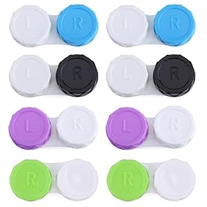 LIUJZZJ 8 Pièces Etui pour lentilles de Contact Coloré Étui de lentilles de contact Portable Etui Lentilles de Contact