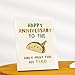 OJsensai Cute Anniversary Taco Gifts for Men Him, Cool Aday Card for Husband Boyfriend Fiance, Happy Wedding Anniversary from Wife Girlfriend Fiancee