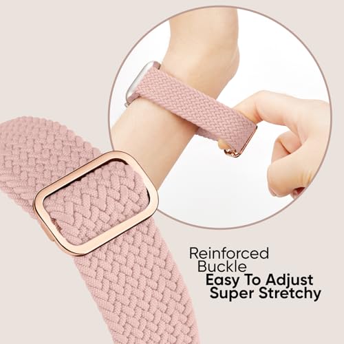 Image of 6 Pack Braided Stretchy Bands Compatible with Apple Watch Band 38mm 40mm 41mm 42mm 44mm 45mm 46mm 49mm Women Men, Adjustable Nylon Solo Loop Elastic Straps for iWatch Series 11 10 9 8 7 6 5 4 SE Ultra