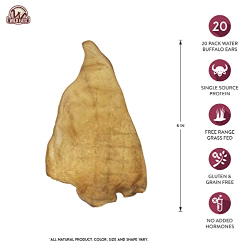 Wild Eats Rawhide Free Long Lasting Dog Chews Variety Pack Buffalo Ears & Cheek Rolls - Alternative To Pig Ears For Dogs And Dog Bones For Aggressive Chewers #TOP2