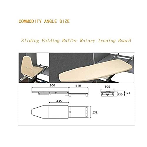 ZHOUHONG Ironing Board 180 degree rotating/Retractable Ironing Board Closet Pull-Out Stow Away in The Cabinet Easy to Install Foldable Ironing Station (Color : A) - Image 4