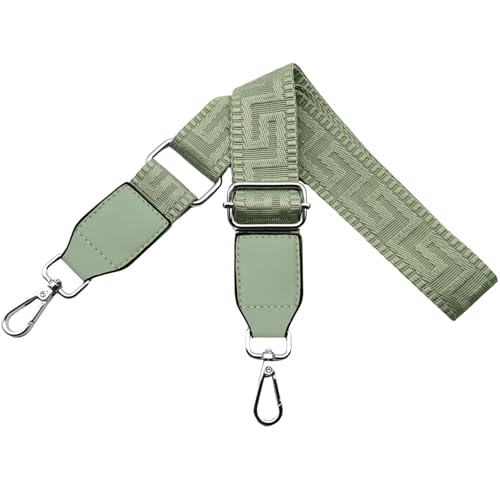 Omxyinma Bag Straps Replacement Handbag Strap Wide 3.8 cm with Silver Hardware Buckle, with Leather, Shoulder Straps for Bags, Crossbody Handbags Women, Pure light green, T07