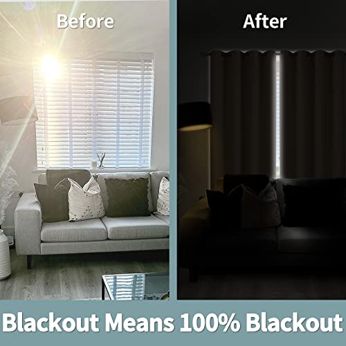 Bgment Thermal Insulated 100% Blackout Curtains For Bedroom With Black Liner, Double Layer Full Room Darkening Noise Reducing Grommet Curtain (42 X 63 Inch, Beige, 2 Panels) #TOP2