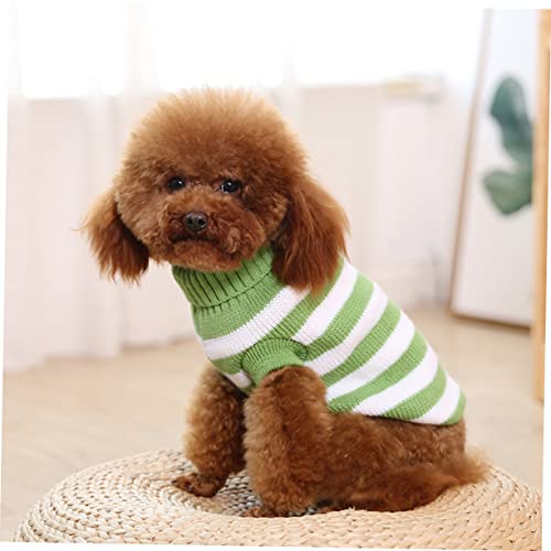 Suéter para perro Toddmomy a rayas verde miniatura 4