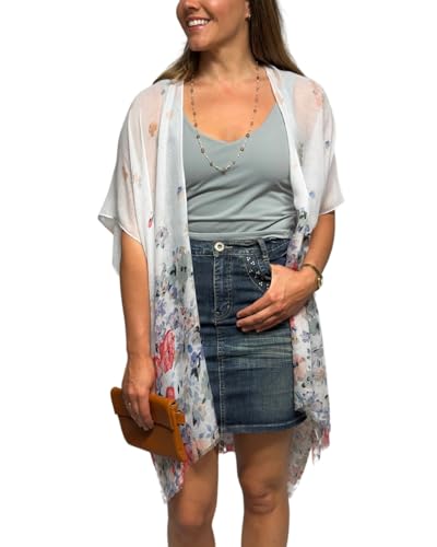 Image of Humble Hilo Womens Kimono Cardigan Sleeveless Lightweight Cover Up Casual & Flowy, 2 Sizes