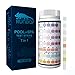 RUNBO 150 Tiras Reactivas de Prueba Piscina y Spa 7 en 1, Tiras Para Bañera de Hidromasaje pH Prueba, Alcalinidad , Dureza Total, Medidor Cloro Libre, Acido Cianurico,Cloro y Bromo