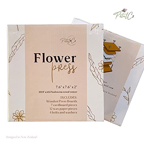 Wooden Leaf, Plant, Flower Press Kit & Ebook - Medium 7X7 Inch, 7 Layer Press, Great Gift For Creative Plant Lovers, Kids & Adults, Educational Activity, Outdoor Crafts #TOP4