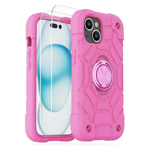 Protection iPhone 15 Plus antichoc silicone polycarbonate rose
