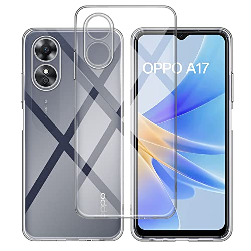 Pkila Funda Compatible con OPPO A17 4G Transparente Suave Silicona TPU Cubierta Transparente Delgada Flexible a Prueba de Golpes Cubierta Parachoques antiarañazos Parte Trasera HD Cover