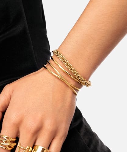 Bracelet Big Rope SINGULARU en acier et finition plaqué or 18Kt