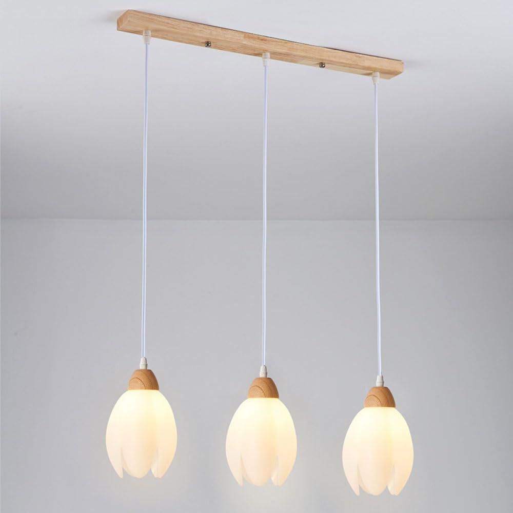 Lumière suspendue en forme de fleur moderne cuisine lampe G9 en verre