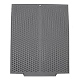 Abtropfmatte aus Silikon, 485 x 405 mm, hitzebeständig, rutschfest, Abtropfmatte für die Küchenarbeitsplatte für zu Hause (Grau)