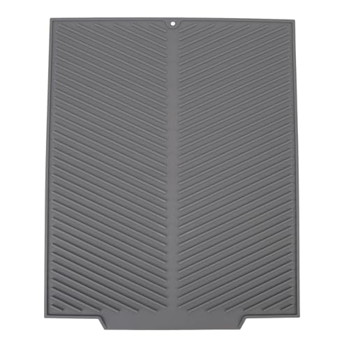 Torkmatta i silikon, 485 x 405 mm, värmebeständig, halkfri, köksbänksdiskställ för hemmet (grå)