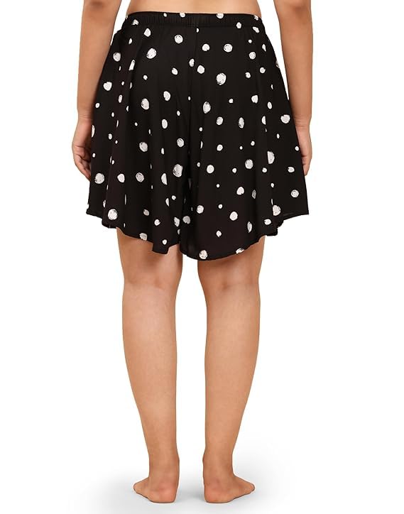 Image of B STORIES Women's Viscose Printed Lounge Culotte Shorts (Pack of 2)