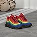 LUCKY STEP Women's Chunky Platform Tie Dye Rainbow Sneakers Tennis Running Fashion Shoes(Black Multi, 8 B(M) US)