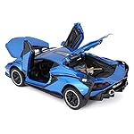 SASBSC Lambo Toy Cars Sian Fkp37 Diecast Metal Model Car with Light and Sound Pull Back Car Toys for Boys Age 3 + Year Old (Blue) - Image 2